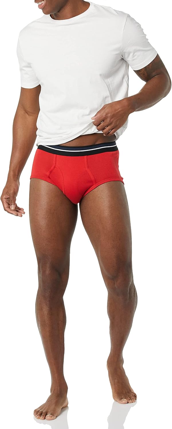 Amazon Essentials Men's Breathable Ribbed Knit Briefs with Elasticized Waistband, Multipacks