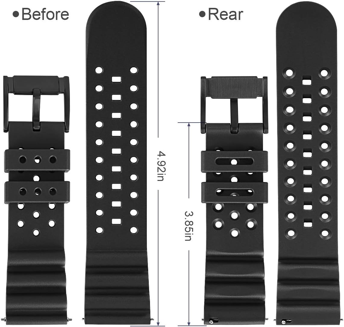 HUAFIY Silicone Watch Band 20mm22mm24mm FKM Rubber Watch Band for Men Women