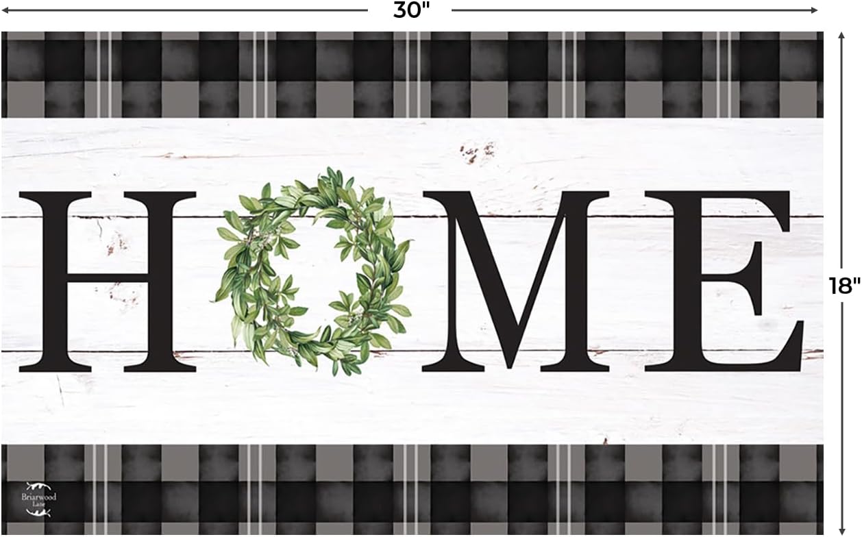 Briarwood Lane Doormat 30x18 Indoor Outdoor Farmhouse Wreath Spring for Spring Doormat
