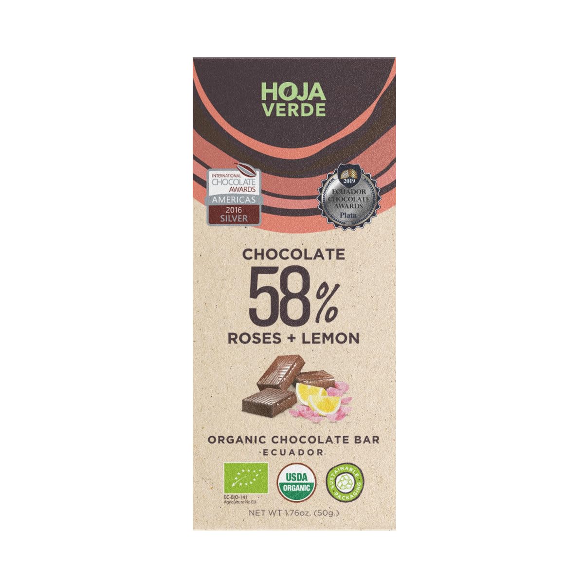 Hoja Verde Dark Chocolate Sugar, Dairy Free Bars, Keto Friendly, Certified Organic | Vegan, Natural, Non-GMO and Gluten Free (100% Pure)
