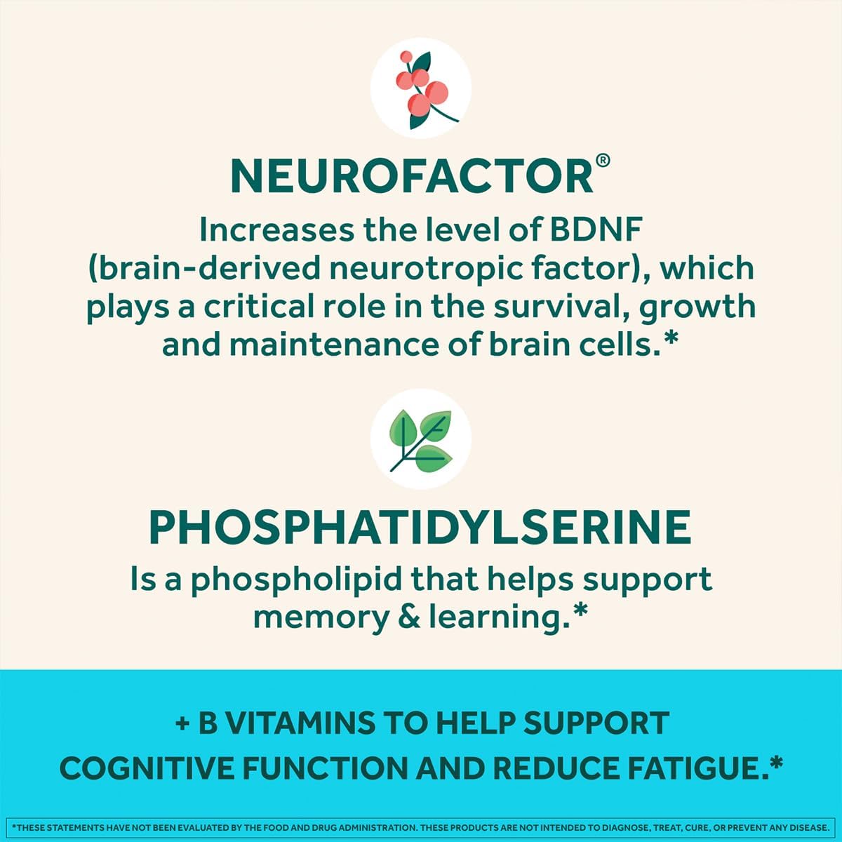 NEURIVA Plus Brain Supplements for Memory and Focus, Clinically Tested Nootropics Neurofactor and Phosphatidylserine with Vitamin B12, Vitamin B6