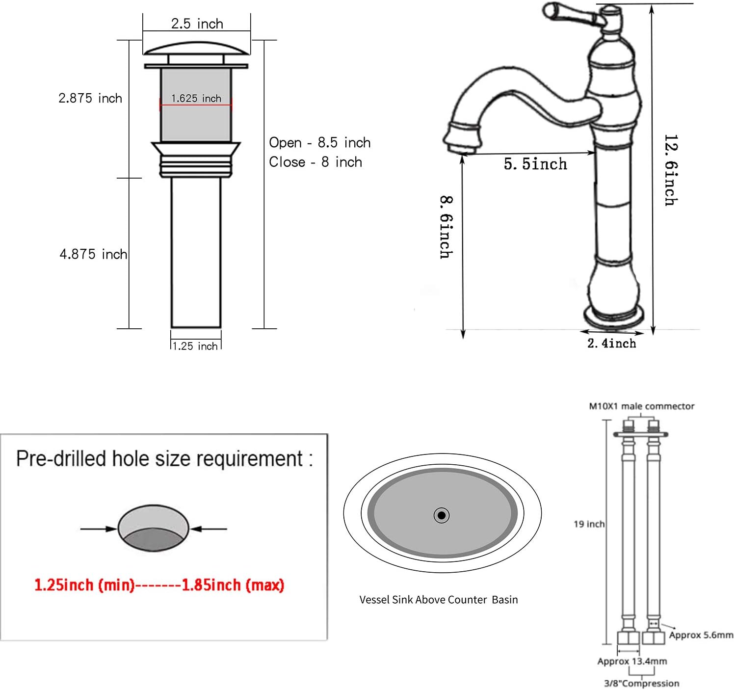 Oil Rubbed Bronze Bathroom Faucet Single Handle One Hole