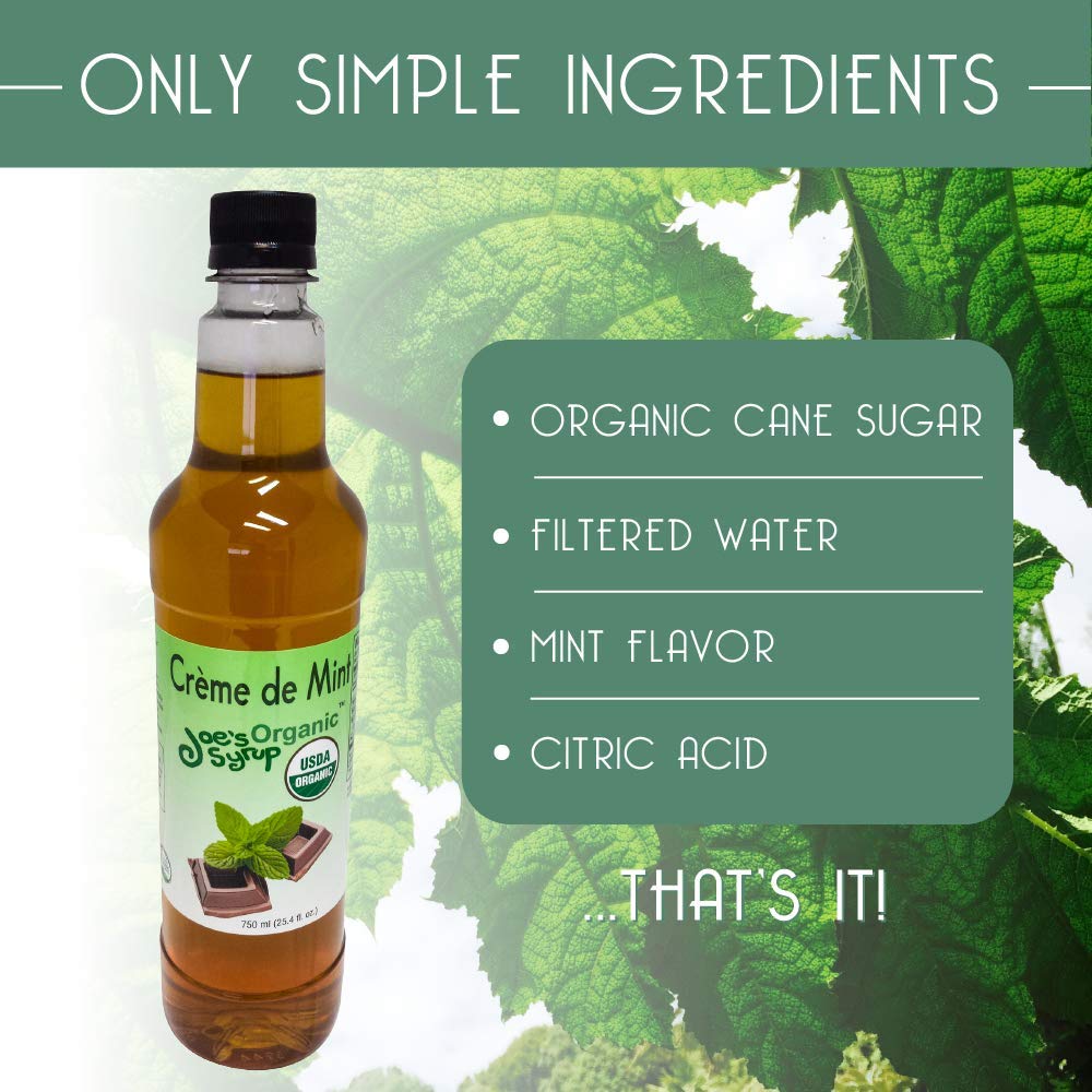 Joe’s Syrup Organic Flavored Syrup, Organic Strawberry, 750 ml | Vegan, gluten-free, Non-GMO, no HFCS; for cocktails & desserts