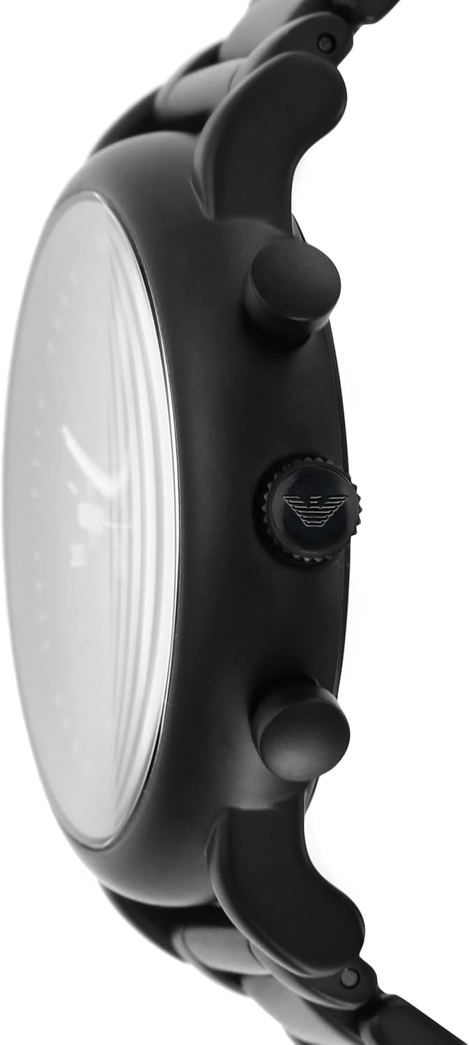 Emporio Armani Watch for Men, Chronograph Movement and 46 mm Case Size with Stainless Steel, Leather or Silicone Strap