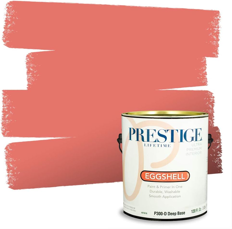 PRESTIGE Paints Exterior Paint and Primer In One, 1-Gallon, Satin, Comparable Match of Sherwin Williams* Real Red*