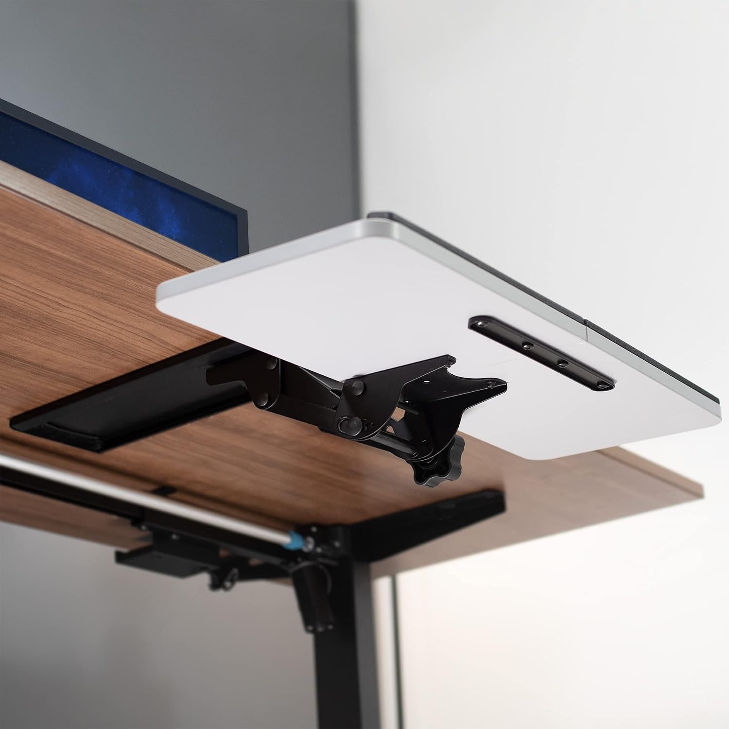VIVO Adjustable Computer Keyboard and Mouse Platform Tray, Ergonomic Under Table Desk Mount Drawer