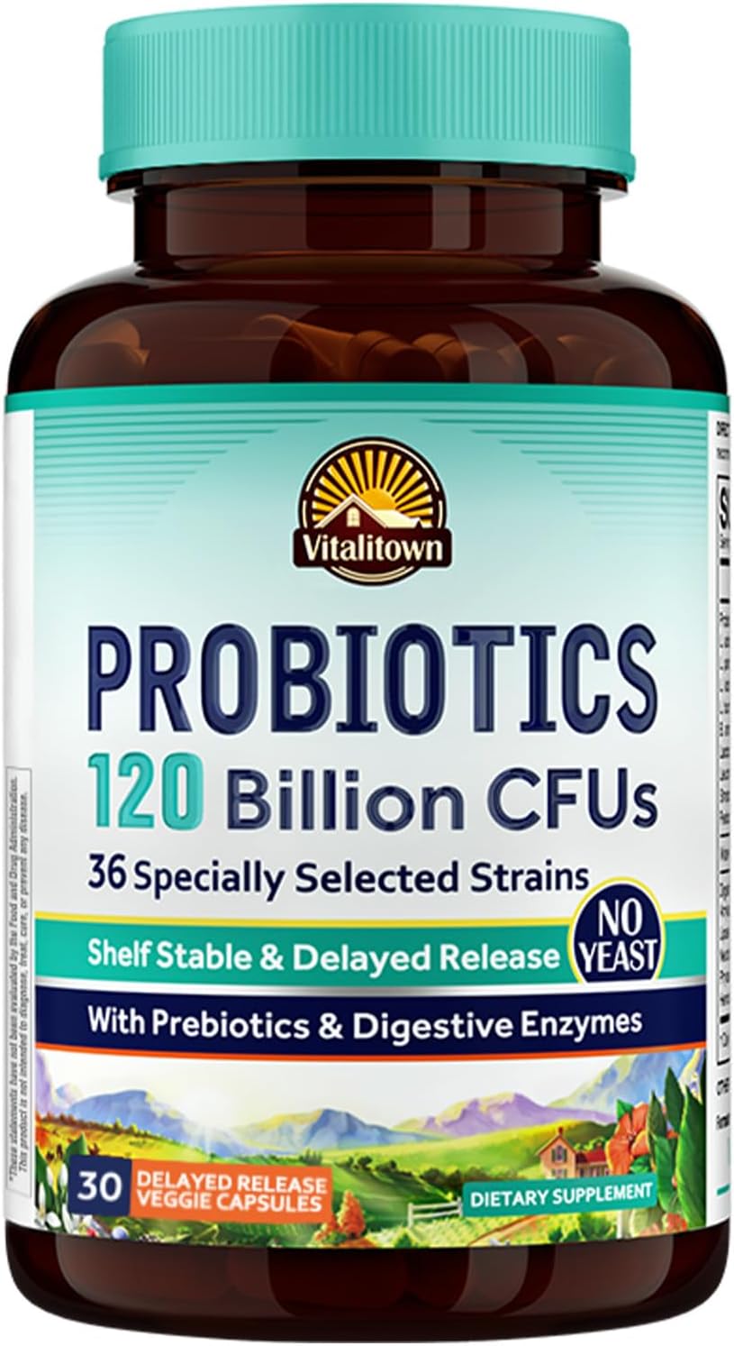 VITALITOWN Probiotics 120 Billion CFUs | 36 Strains