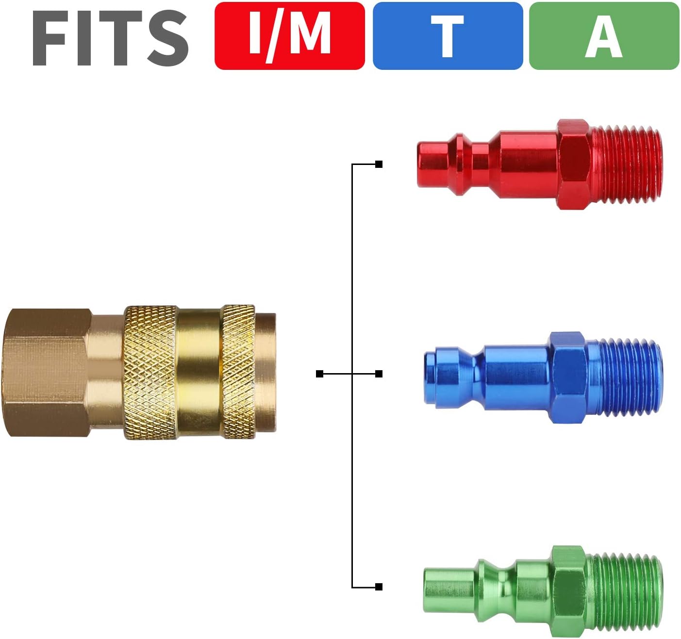 Air Compressor Hose 3/8 in x 50 ft Hybrid Rubber & PVC Hose with 1/4 in MNPT Swivel End Connector and Quick Universal Industrial Coupler & Plug Kit