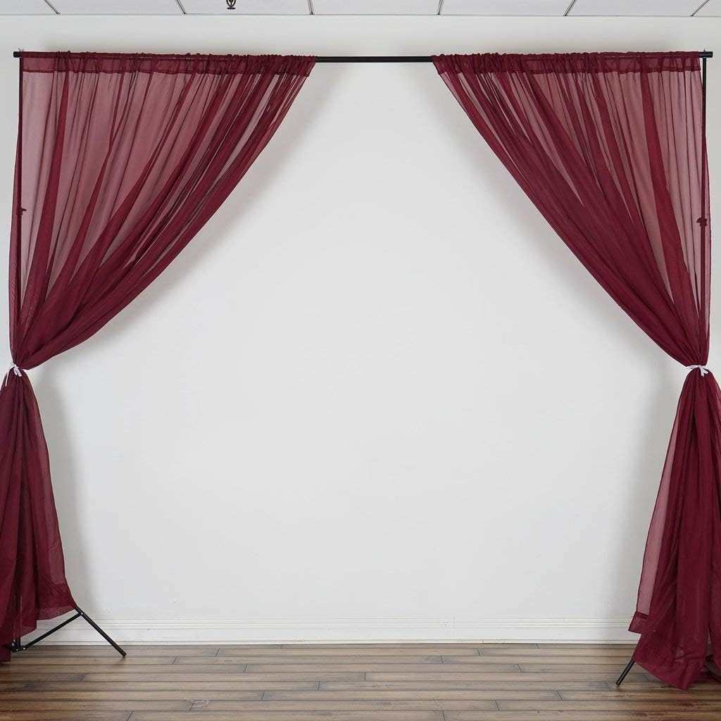 AK TRADING CO. 120" Wide (10Ft Wide) Sheer Voile Drape Panels for Backdrop, Wedding Events, Ceiling Drapes, Event Masking, & Decor - Select from 6ft to 50ft Length. (10 feet x 20 feet, Red)