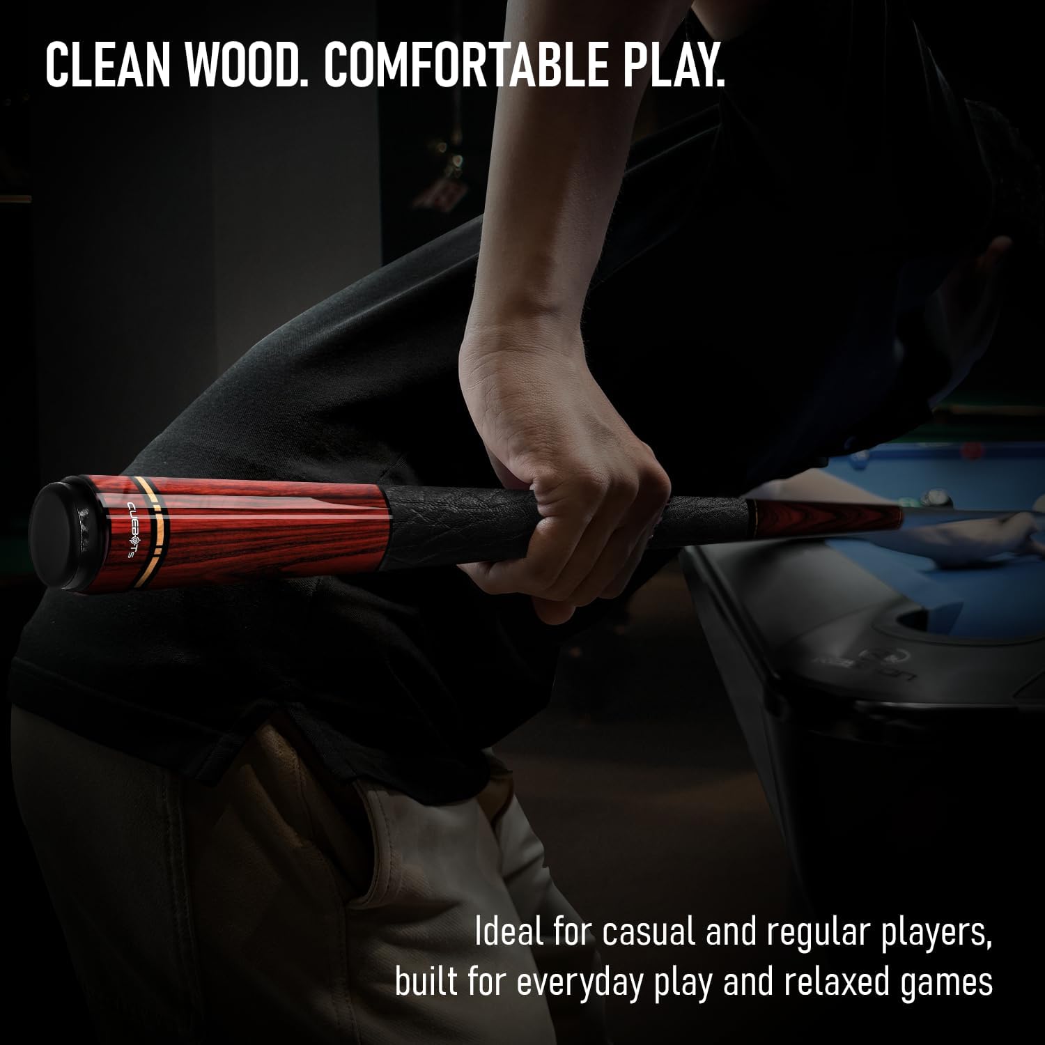 CUEBOTS Glass Fiber Cue, Glass Fiber House Cue Stick, Club Cue, Cue for Beginners, Durable Uni-QR, 3/8-10, 5/16-18 Joint, Long Lasting Glassfiber Shaft, 7-Layer Microfiber Tip