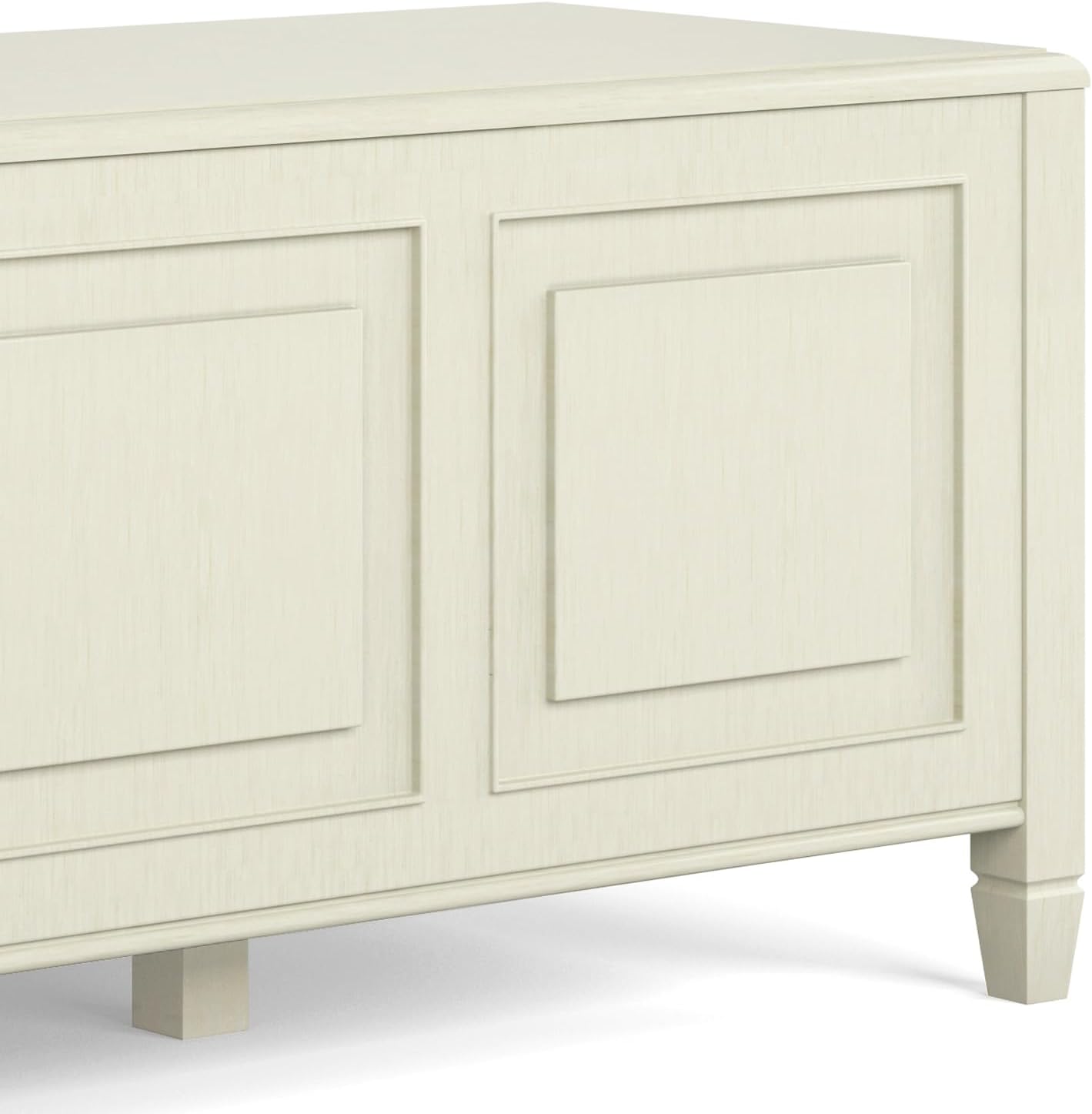 SIMPLIHOME Harvey 47" Wide Solid Mango Wood Bench in Natural | Traditional entryway bench in dark chestnut brown with a lift-up lid and 3 hidden compartments; shoe or hallway bench.