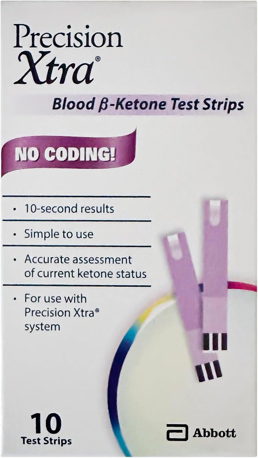Precision Xtra Blood Ketone Test Strips - 10 ea - in Box
