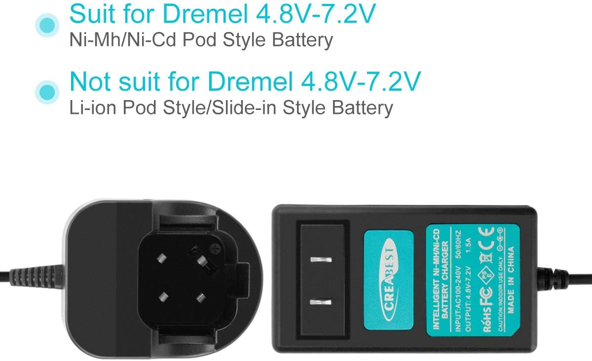 CREABEST 2Packs 7.2V 3.5Ah Ni-MH Replacement Battery fits Dremel 757-01