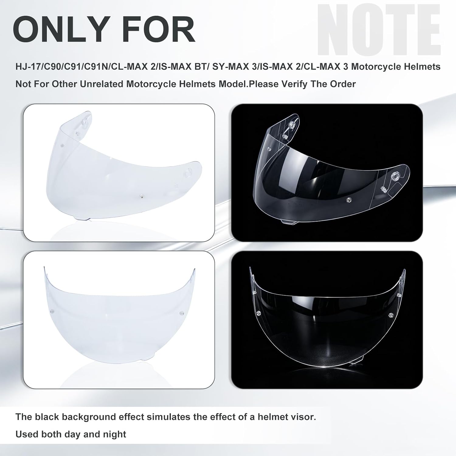 VCOROS C91 Helmet Shield for HJ-17 C90 C91N CL-MAX 2 IS-MAX BT SY-MAX 3 | UV400 Protection,Tinted Face Shield for HJ-17 C90 C91N CL-MAX 2 IS-MAX BT SY-MAX 3 IS-MAX 2 CL-MAX 3 Visor Replacement