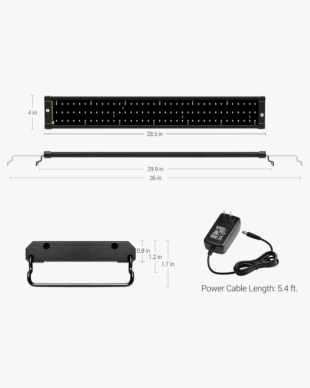NICREW ClassicLED Aquarium Light, Fish Tank Light with Extendable Brackets, White and Blue LEDs, Size 28 to 36 Inch, 18 Watts