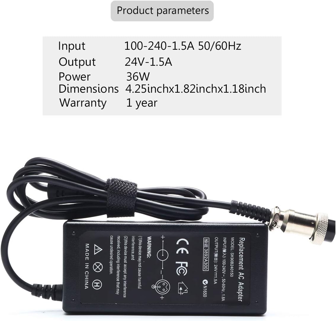 24V Battery Charger for Razor Electric Scooter E100 E125 E150 Power Supply