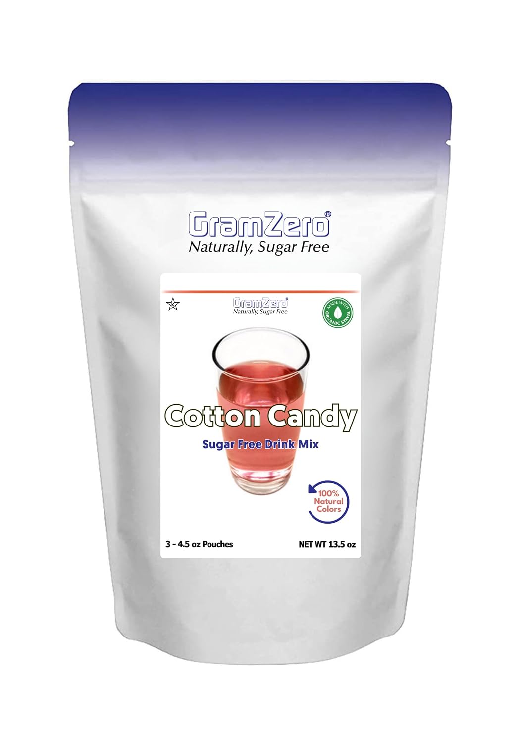GramZero Raspberry Blush, Sugar Free Drink Mix, Pitcher Pack, Great For Nutrition Club Loaded Tea, Zero Calorie, Stevia Sweetened