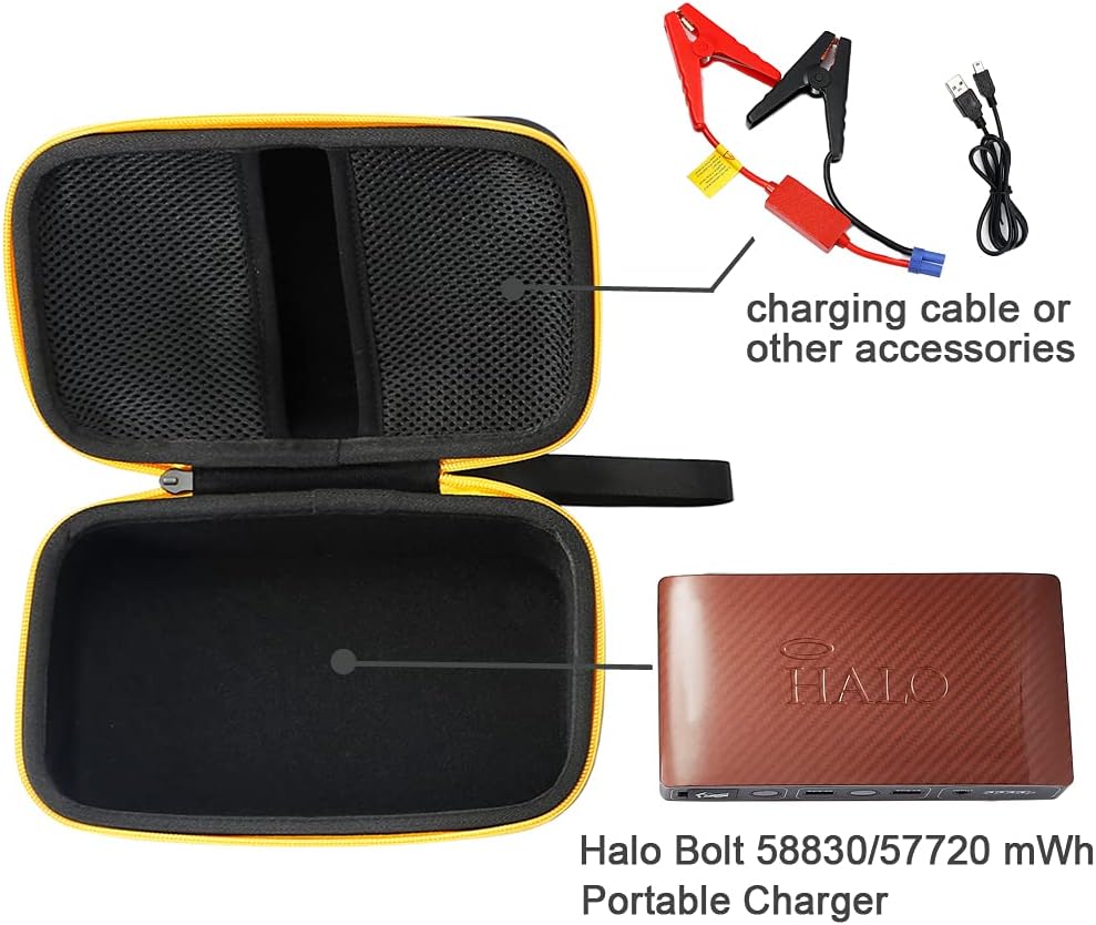 Hard Travel Carrying Case for Halo Bolt 58830/57720 mWh Portable Phone Laptop Charger (Case Only, Not Include The Charger)