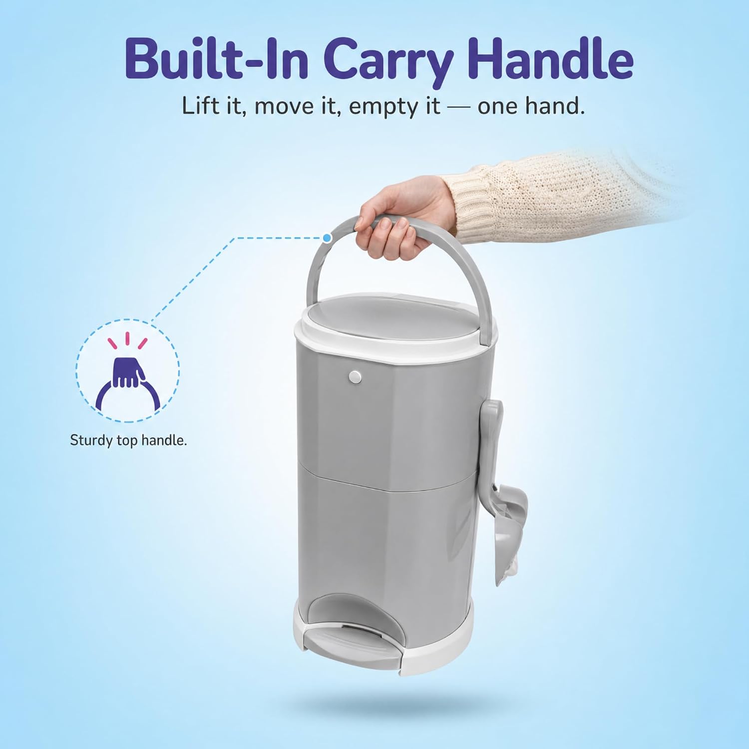 Litter Champ Cat Litter Disposal System, Hands-Free Pedal Trash Can | 4 Gallon Capacity, Triple-Seal Odor Lock, ABS Resin