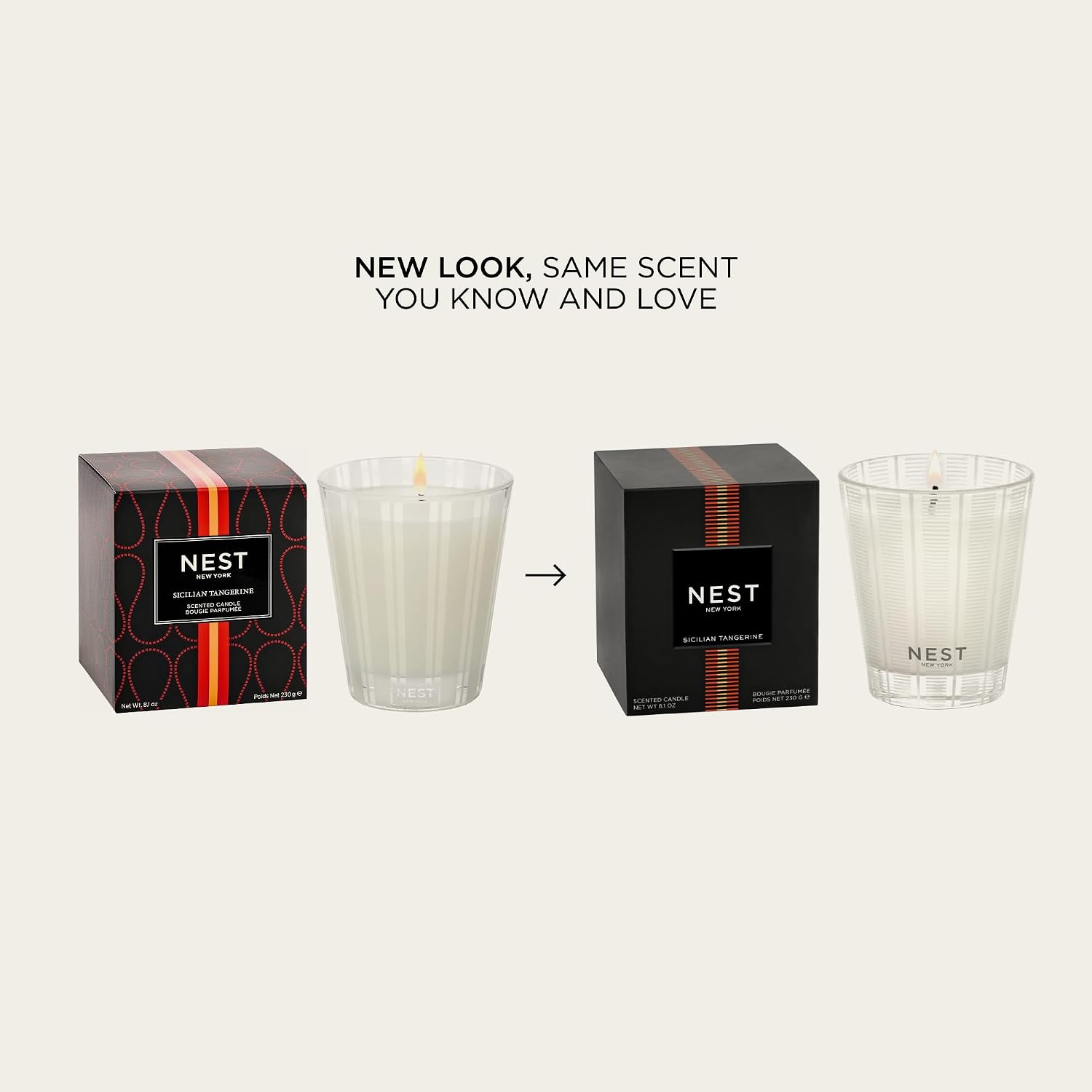 NEST New York Scented Classic Candle, Grapefruit - 8.1 oz - Up to 60-Hour Burn Time - Reusable Glass Vessel