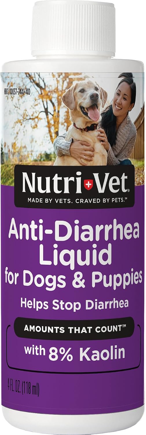 Nutri-Vet Anti Diarrhea for Dogs, Dog Upset Stomach Support, Kaolin, 4oz | Fast Acting Formula, Upset Stomach, Helps Firm Stool, Digestive Health