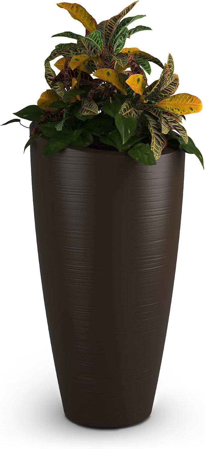 Mayne Modesto 20in Round Modern Planter, Neptune Blue | All season, Indoor/Outdoor, Double-wall design, Fade resistant, 15-year warranty