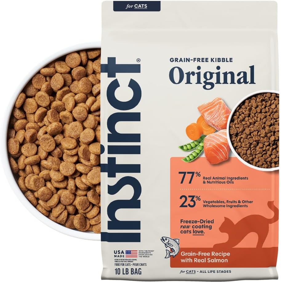 Instinct Original Dry Cat Food, Raw Coated Kibble, Real Chicken, 11 lb. Bag | Raw-coated kibble with cage-free chicken for strong muscles, digestive health, and healthy skin & coat, grain-free