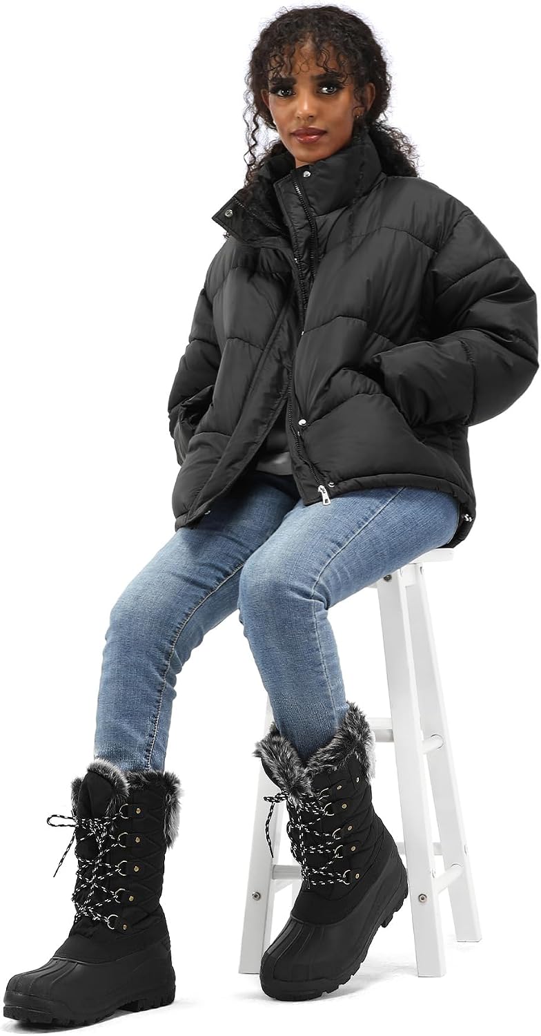 mysoft Women's Snow Boots Waterproof Mid-Calf Winter Boots