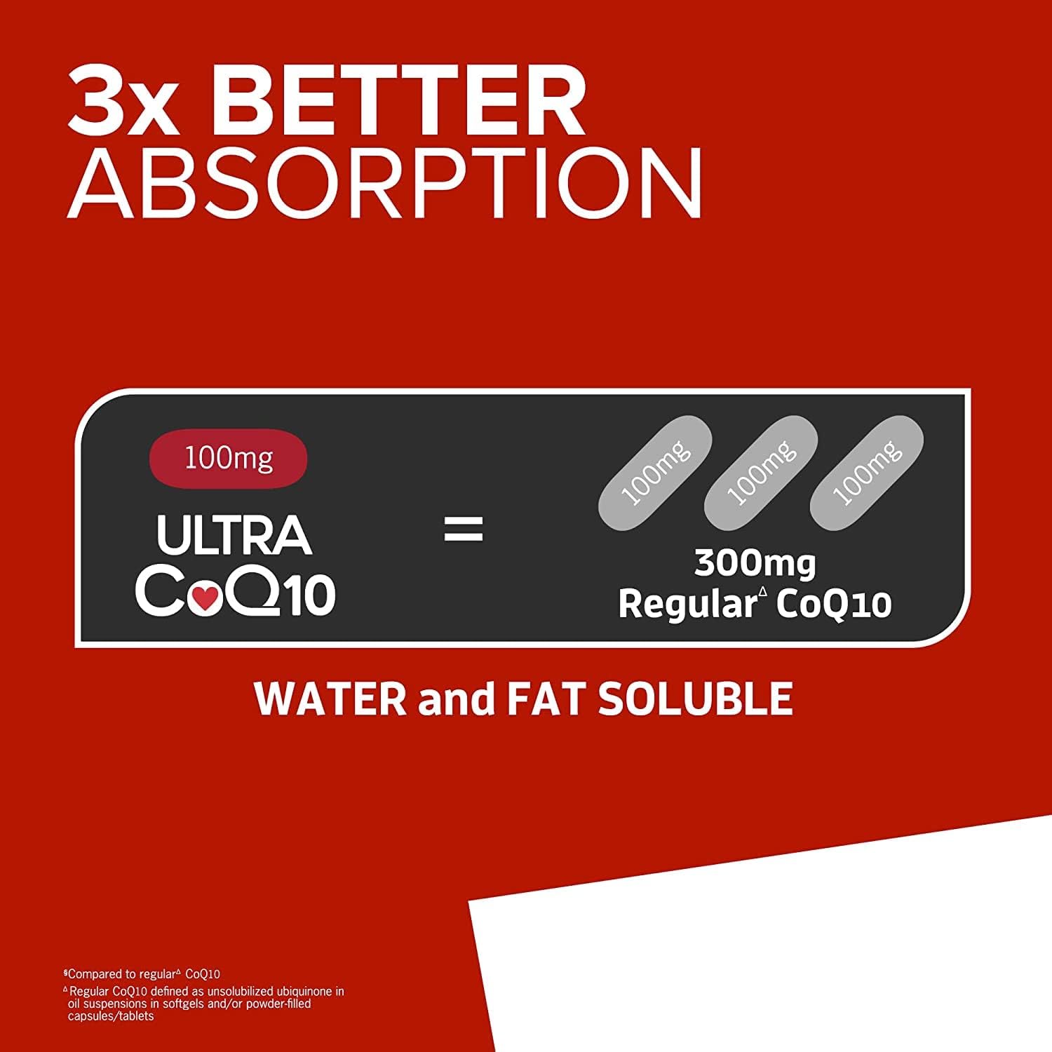 Qunol Ultra CoQ10 100mg, 3X Better Absorption, Antioxidant, 120 Softgels | #1 Cardiologist Recommended Supplement for Heart Health, Coenzyme Q10 Supplement to support Vascular Health & Cellular Energy