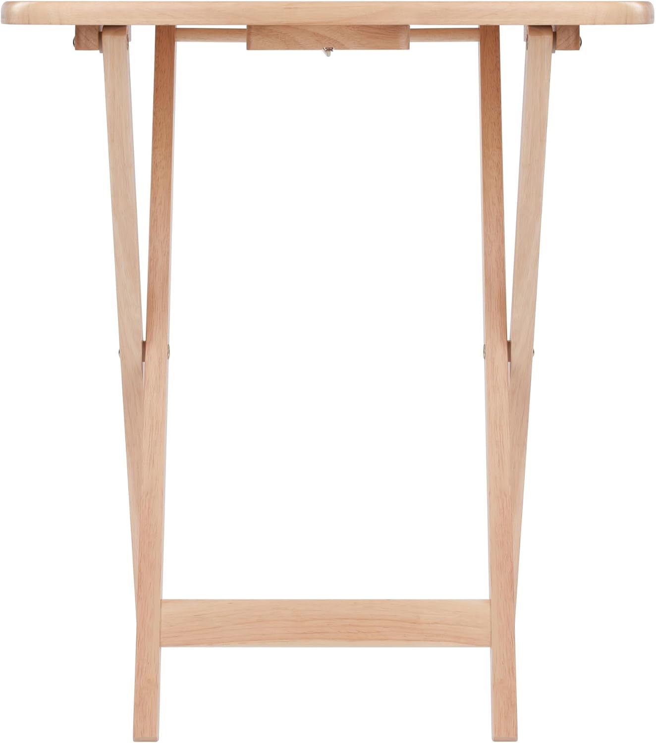 Winsome Lucca Set of 4 Foldable Snack Tables with Storage Rack, Walnut, 26" | Easy to Store Portable Fold Up Table Set for Kitchen, Living Room TV Dining, Crafts, Puzzles, Work From Home