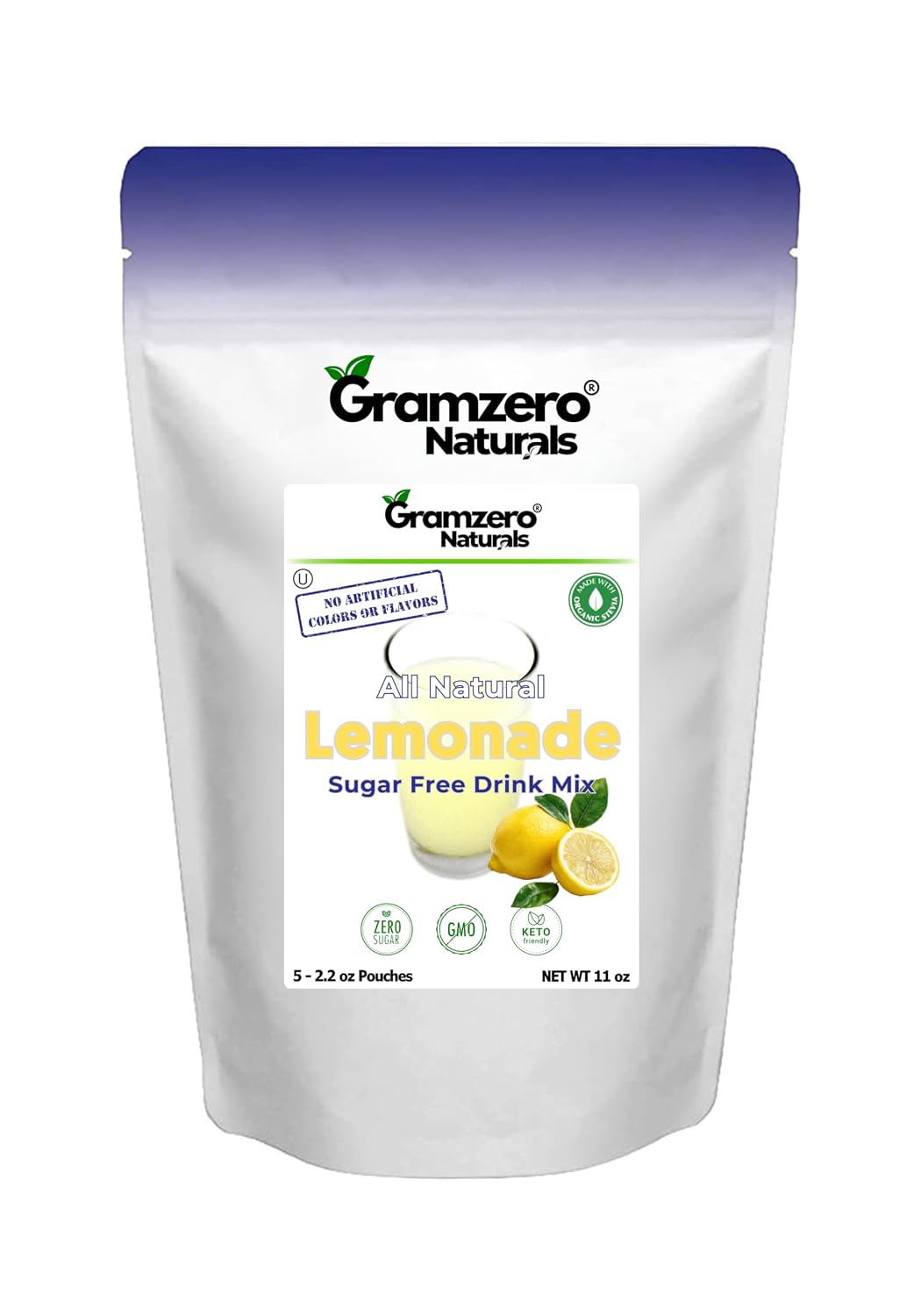 GramZero Grape Sugar Free Drink Mix Sports Pack, Great For Nutrition Club Loaded Teas, Zero Calorie, Stevia Sweetened