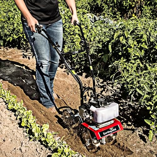 Earthquake 31635 MC33 Mini Tiller Cultivator, Powerful 33cc 2-Cycle Viper Engine, Gear Drive Transmission, Height Adjustable Wheels, 5 Year Warranty