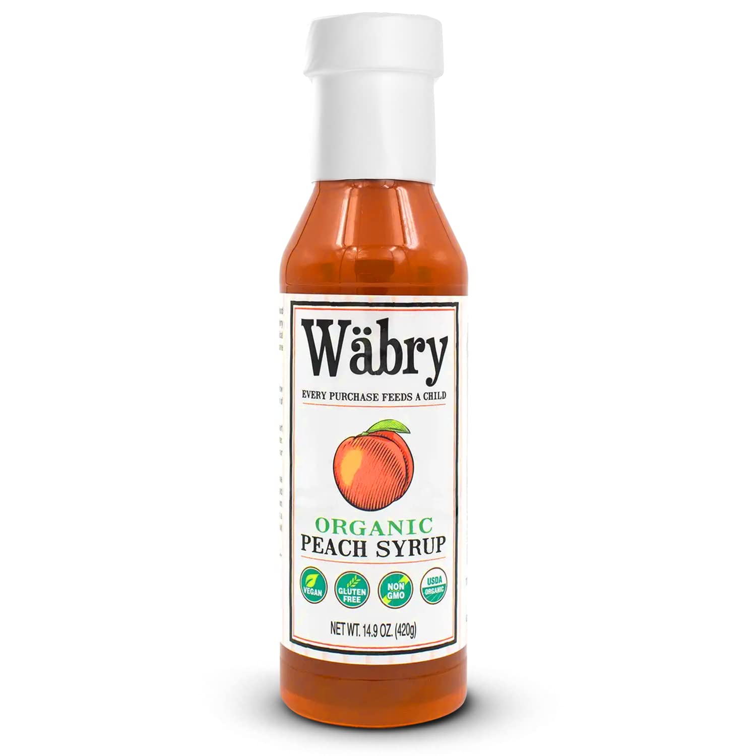 Wäbry Blueberry Syrup – 14.9oz (420g), Natural Fruit Flavor Organic Snow Cone Syrup for Drizzling on Shaved Ice, Waffles, Ice Cream & Lattes, Non-GMO, Dye-Free Vegan Syrups, 12 Servings Per Bottle