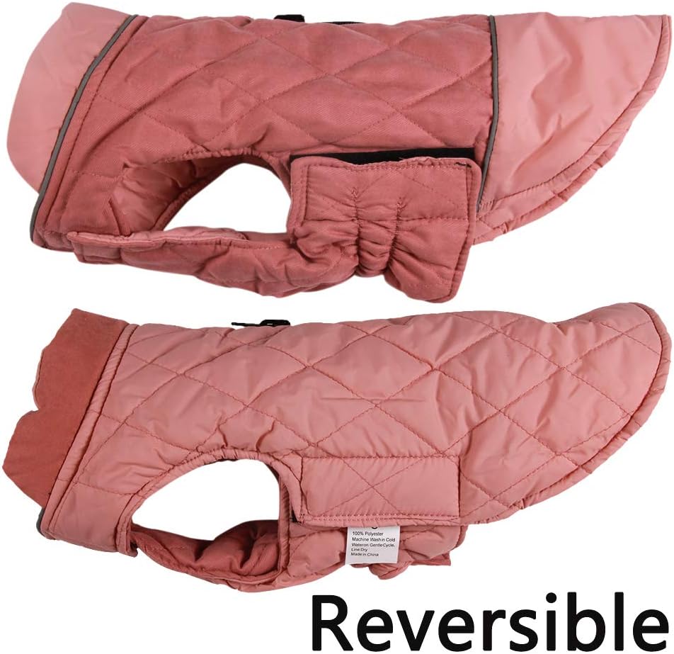 Vecomfy Reversible Dog Coat for Small Dogs with 2 Leash Openings