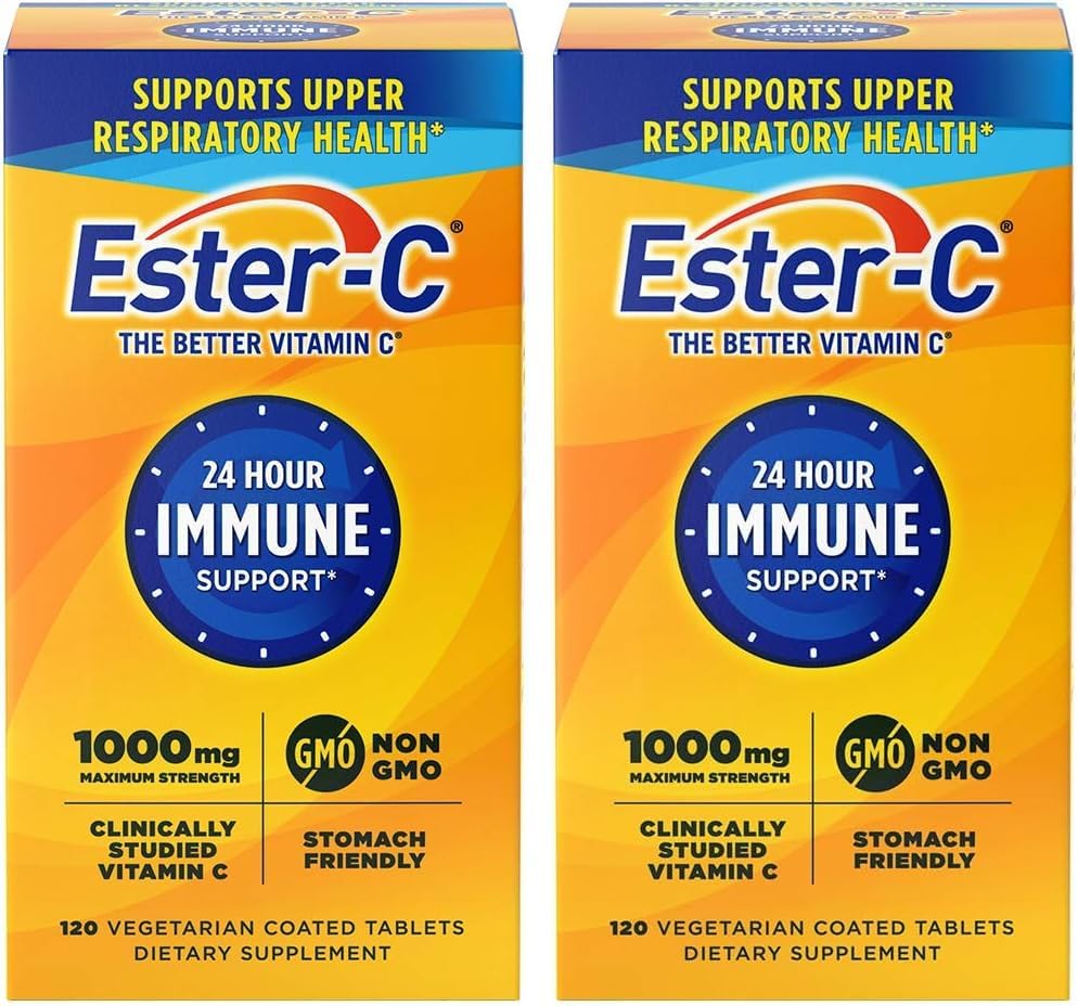Ester-C Vitamin C, 1,000 mg, 60 Coated Tablets (Packaging May Vary)