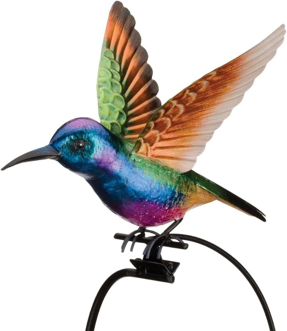 Regal Art & Gift Rocker Hummingbird Garden Stake, Kinetic Metal Yard Art