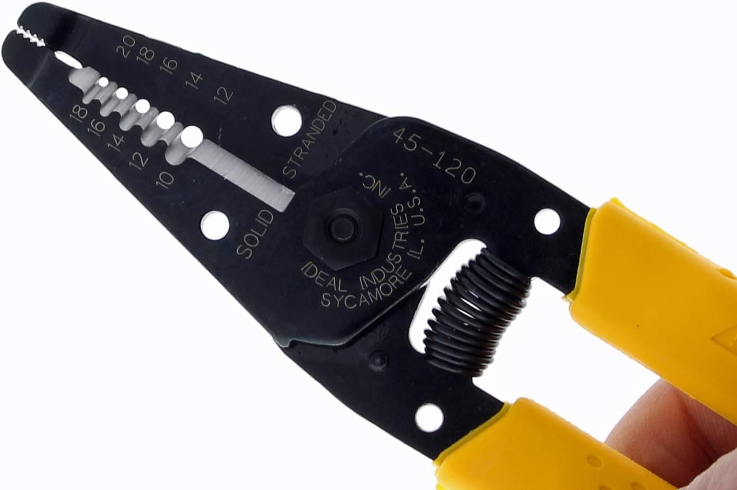 IDEAL Electrical Reflex Super T-Stripper Wire Strippers, 8–16 AWG Solid, 10–18 AWG Stranded, Ergonomic Wire Cutter and Stripping Tool with Textured Sleeves, Locking Handle