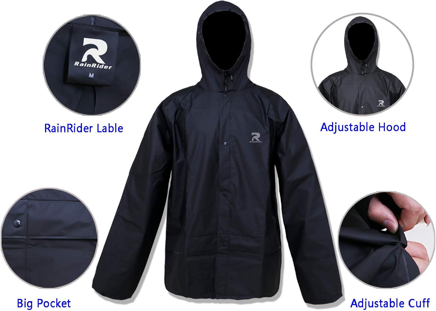 Ultra-Lite Rain Suit for Men Women Waterproof Protective Rain Coat with Pants 2 Pieces Rain Gear