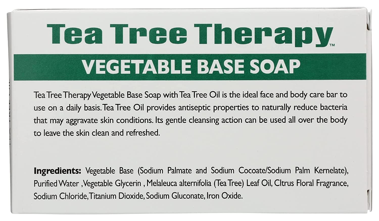Tea Tree Therapy Vegetable Base Soap with Tea Tree Oil - 3.9 oz - Pack of 9
