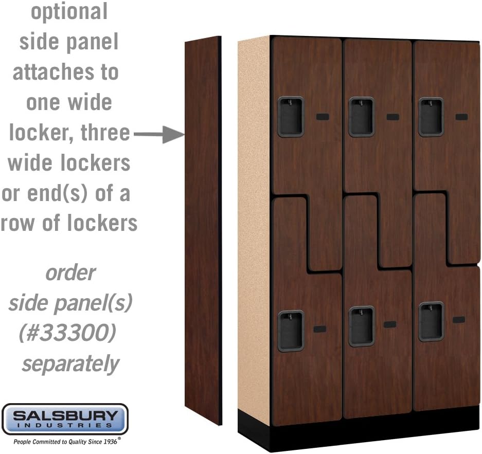 Salsbury Industries Double Tier 'S' Style Designer Wood Locker, Mahogany, 5' 3" x 15"