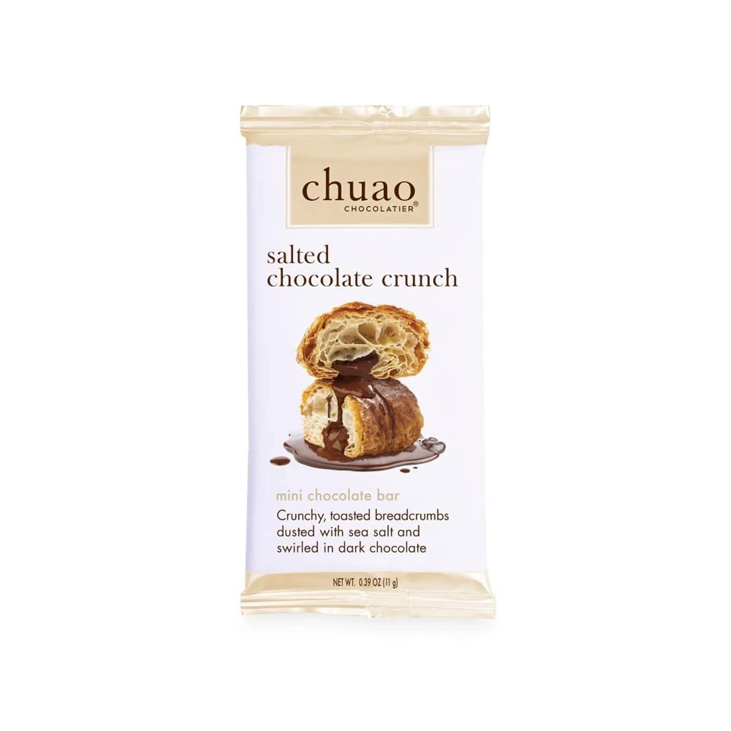 Chuao Chocolatier Salted Chocolate Crunch Dark Chocolate Mini Gourmet Chocolate Bar, 24-Ct. (0.39 oz. each)