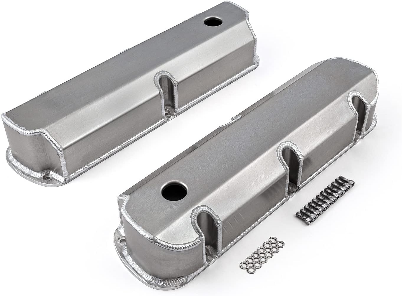 Speedmaster PCE314.1113.01 Compatible with Ford SB 289 302 351 Windsor Fabricated Valve Covers Satin Tall w/Hole