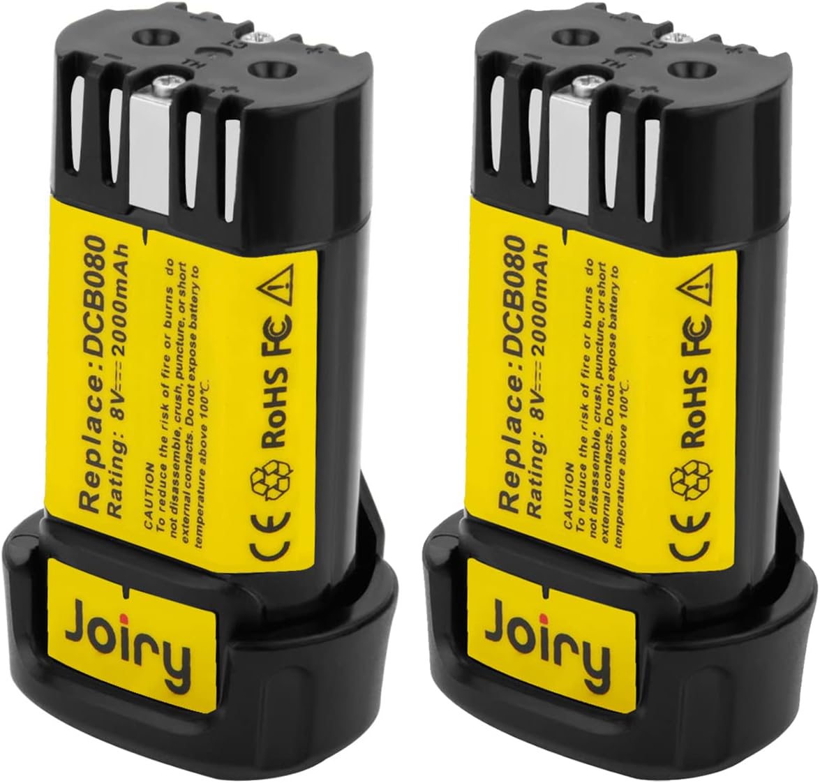 Joiry 8V 2000mAh Li-ion Replacement Battery with Higher Safety & Longer Runtime - Compatible with Dewalt DCB080, DW4390, DCF680N1, DCF680N2 DCF680G2 Cordless Power Tools (1-Pack)