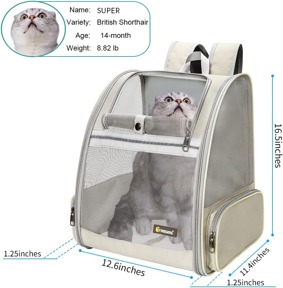 Texsens Innovative Traveler Bubble Backpack Pet Carriers for Cats and Dogs