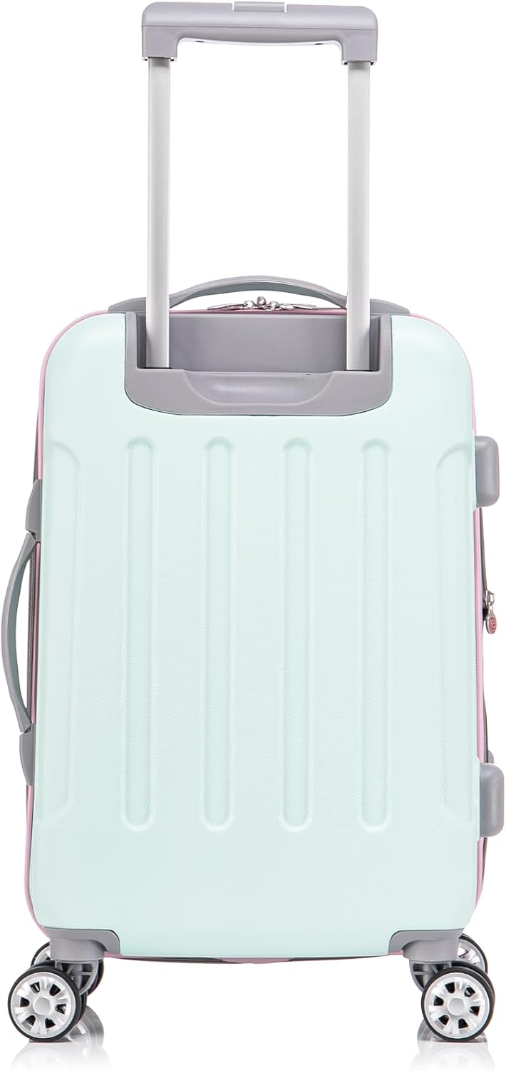 Rockland London Hardside Spinner Wheel Luggage, White, 3-Piece Set (20/24/28)