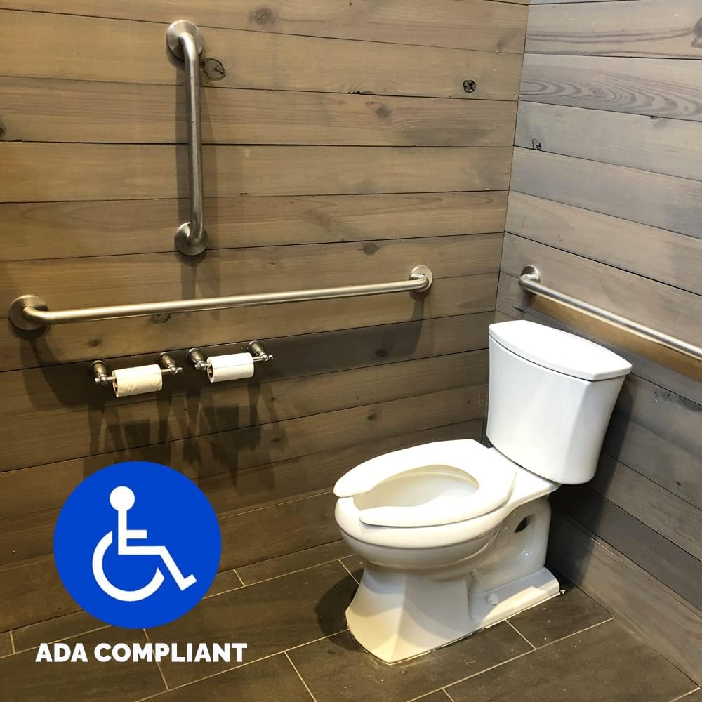 Grab Bars, ADA Grab Bar Bundle, Brushed Stainless, Pack of 3, 18/36/42 in | ADA Compliance, 1.5 in Diameter, Toilet and Shower Grab Bars