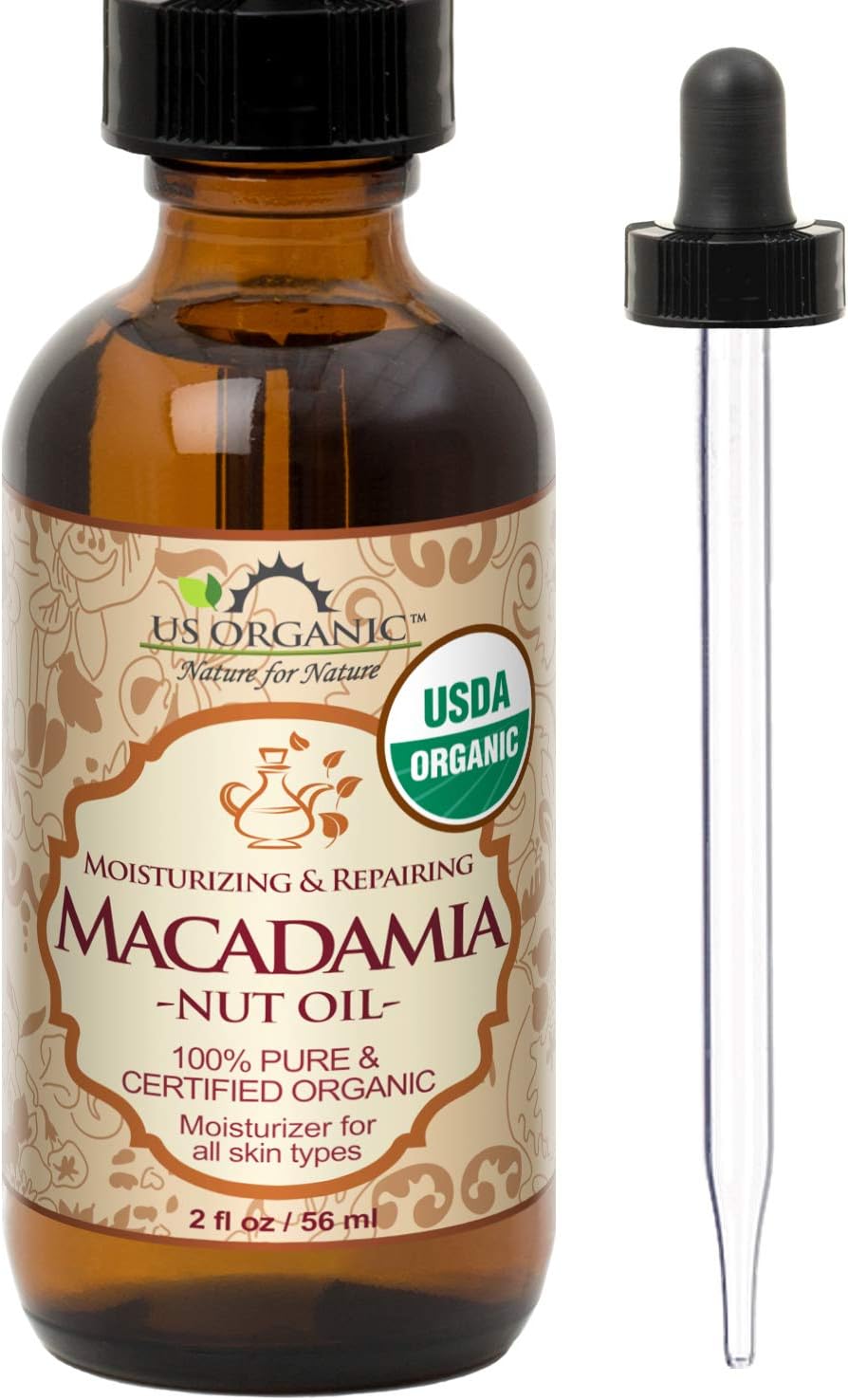 US Organic Moroccan Argan Oil, USDA Certified Organic,100% Pure & Natural, Cold Pressed Virgin, Unrefined, 2 Oz in Amber Glass Bottle, for Hair treatment, Skin, Nail, Cuticle, Sourced from Morocco.