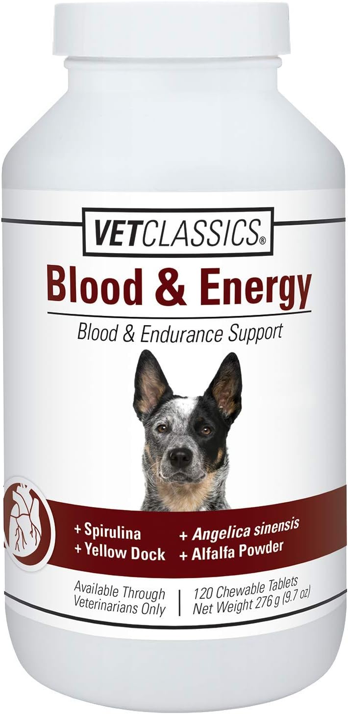 Blood & Energy Dog Supplement – Pet Health Supplement for Dogs – Supports Canine Endurance – Includes Spirulina, Yellow Dock