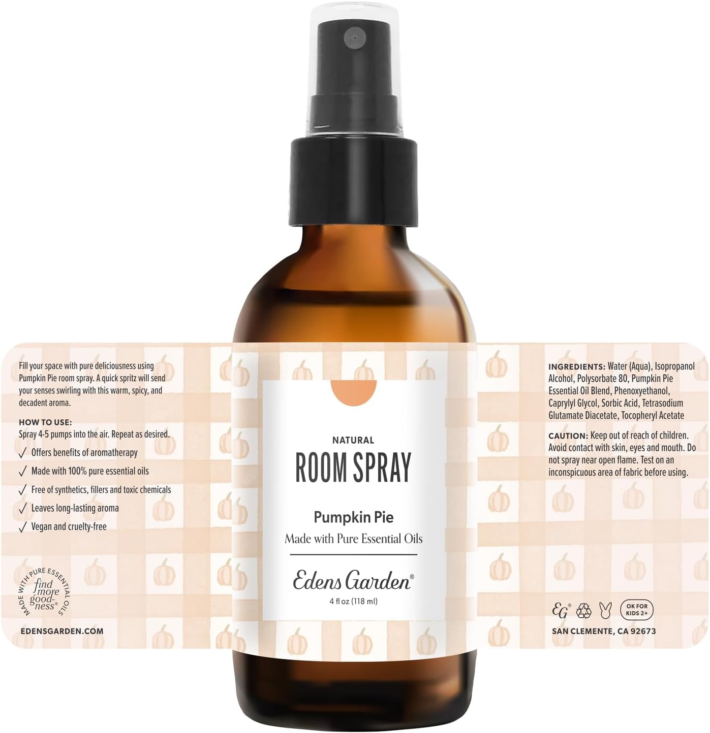 Edens Garden Fighting Five Natural Room & Linen Spray 4 fl oz (118 ml)