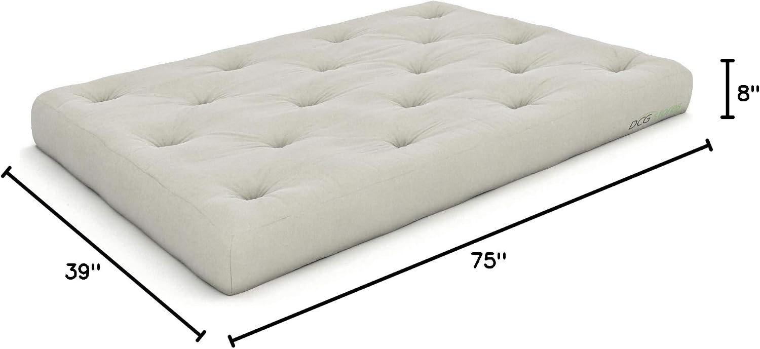 Nirvana Futons Plush, Comfortable 8-Inch Full Futon Mattress, Microfiber Fudge - Made in USA
